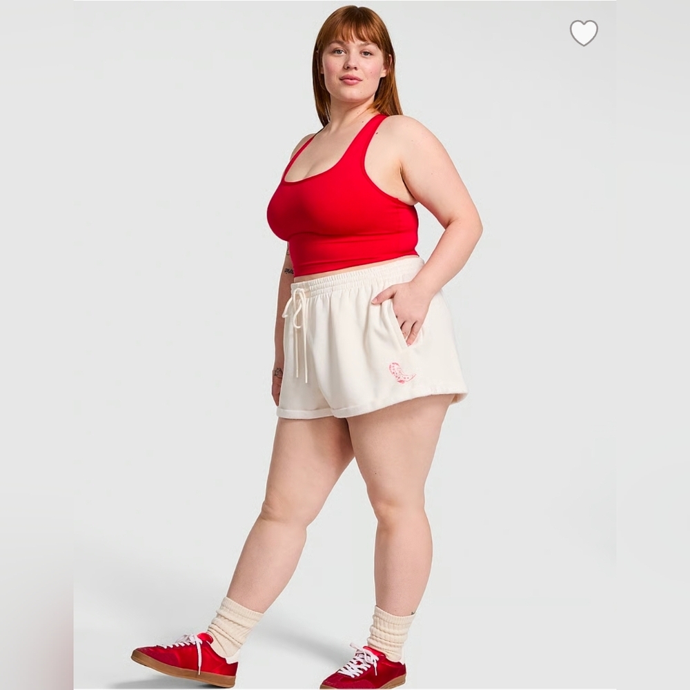 NIP Xxl Vs Pink Fleece Rolled Hem Shorts